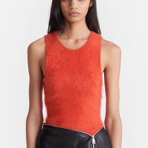 NANUSHKA Bianka Cashmere Knitted Tank Top Vest in Orange Red NWT, Size M